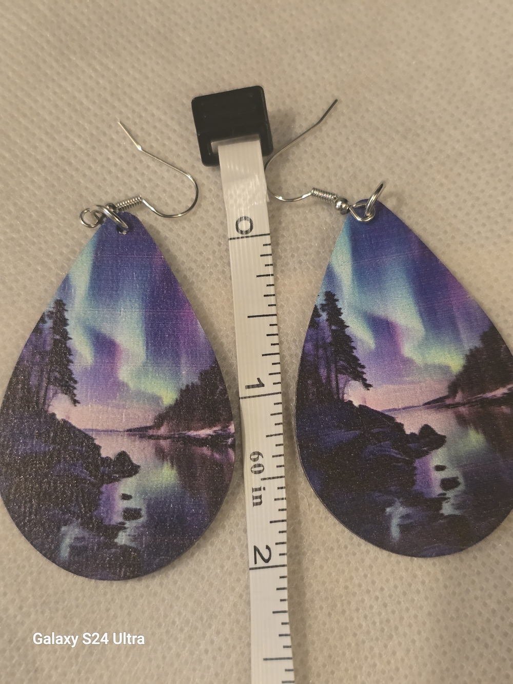 Aurora Teardrop Dangle Earrings in Purple & Teal